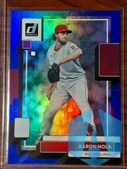 Aaron Nola 2022 Donruss Baseball Card #189 Holo Blue Parallel Phillies
